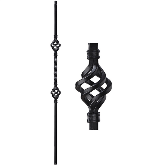 Double Basket Single Twist Iron Baluster