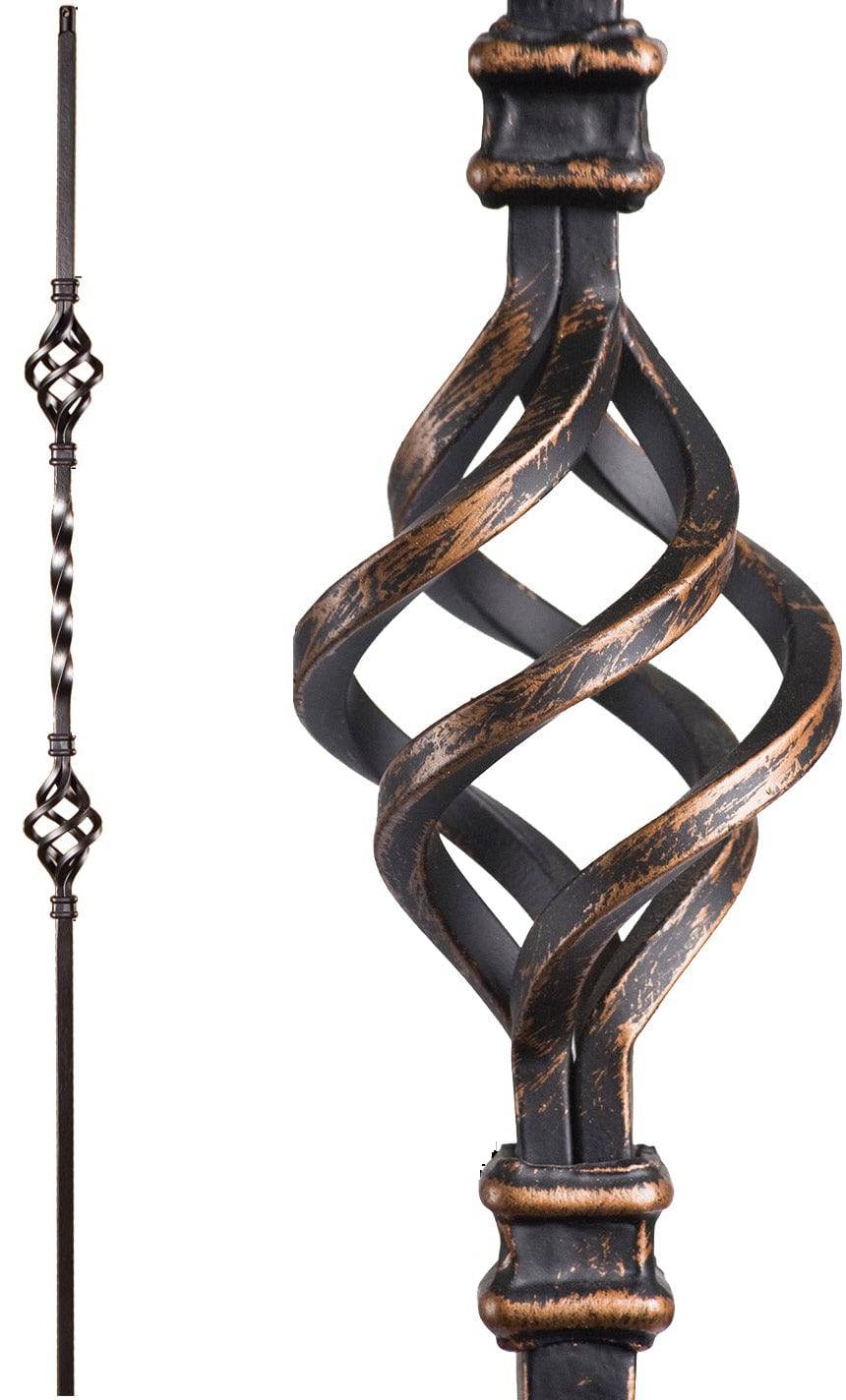 Double Basket Single Twist Iron Baluster