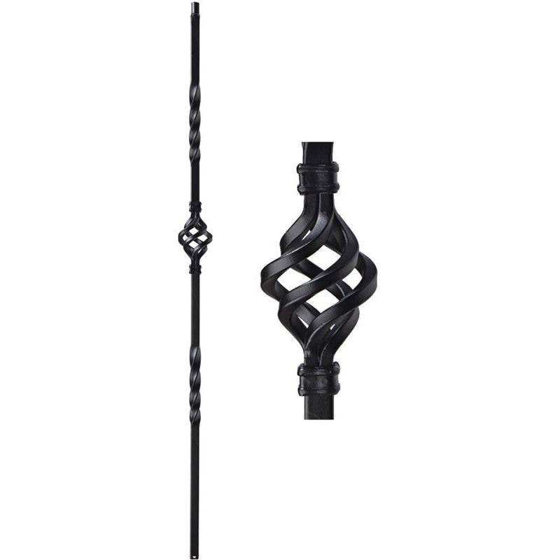 Double Twist Single Basket Hollow Iron Baluster