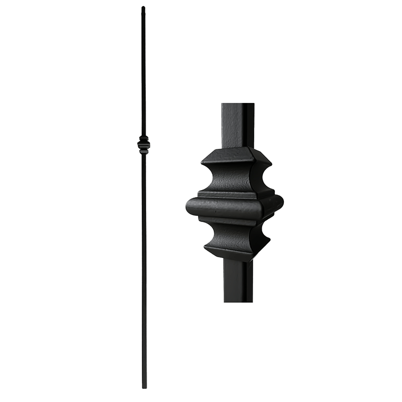 Single Knuckle Hollow Wrought Iron Stair Baluster