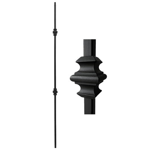 Square Double Knuckle Wrought Iron Stair Baluster