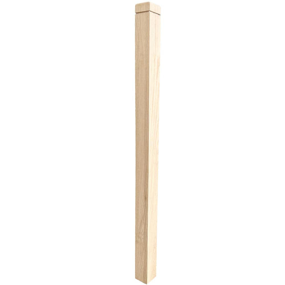 3-1/4" Newel with Rounded Top and Grooves (Model 4202) - Made in the USA