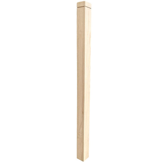 3-1/4" Newel with Rounded Top and Grooves (Model 4202) - Made in the USA