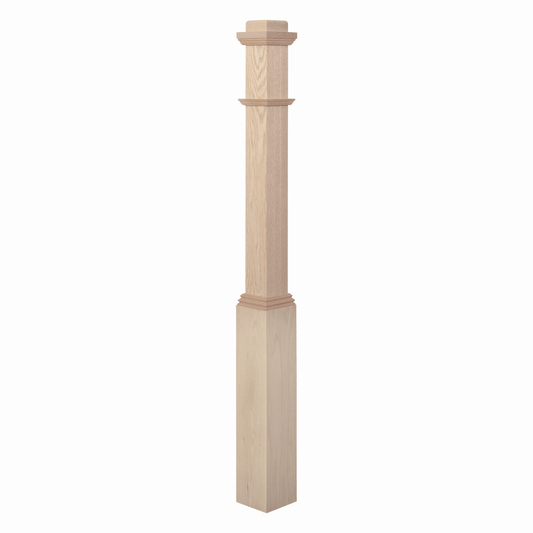 Box Newel Plain Adjustable 5" inches x 55" inches (Model 4491-ADJ) - Made in the USA